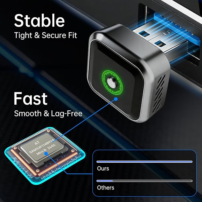 Wireless CarPlay Adapter for iPhone 2026 Upgrade, OEM-Level Stability with Lightning-Fast Instant Connection, One-Tap Device Switching, Ultra-Compact Design, for Cars with Factory Wired CarPlay
