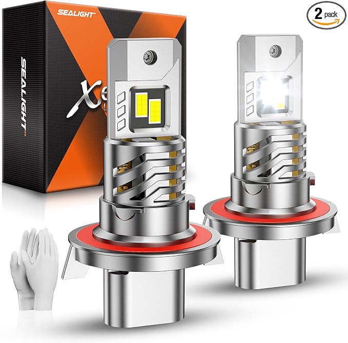 SEALIGHT H13 Bulbs, 48,000LM 900% Brightness 9008 Light Bulbs, 6500K Cool White with 15000RPM Fan, Plug and Play ATV/UTV, 10-Year Extended Lifespan IP68 Waterproof, Pack of 2