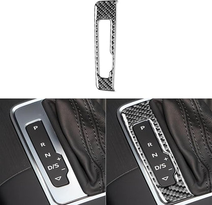 Real Premium Carbon Fiber Decor Compatible with Audi A3 S3 RS3 8V 2013 2014 2015 2016 2017 2018 2019 Car Automatic Gear Shift Panel Decal Auto Interior Accessories Sticker Black