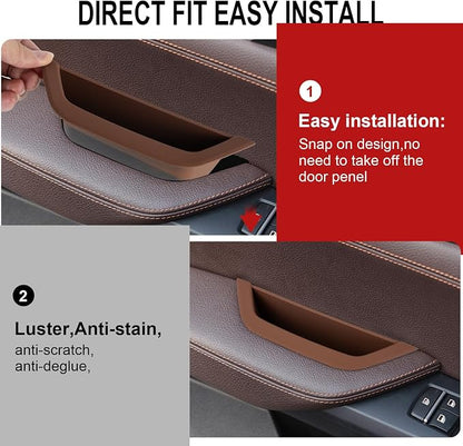 Brown Driver Side Door Armrest Handle Storage Compartment Compatible for BMW X3 F25 2010-2016 X4 F26 2014-2017 Cover Door Container Storage Box Door Armrest Cover