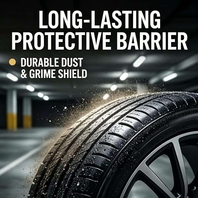 Premium Tire Coating & Trim Restorer, Tire Coating Paste Rapid Acting, Ceramic Tire Coating Bring Back Deep Black Shine to Rubber Plastic, Long-Lasting UV Protection (4PCS)