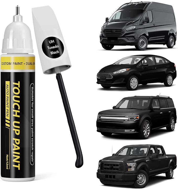 (Tuxedo Black (UH) Car Touch Up Paint for ford, Car Paint Scratch Repair Kit, 2 in 1 Premium Scratch Remover Pen with Exact Color-Matched