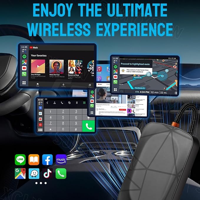 Compatible with 2017 2018 2019 2020 2021 2022 2023 2024 Ford F150 CarPlay Adapter,USB Dongle Plug & Play Dongle Converts,Compatible with CarPlay & Android Auto