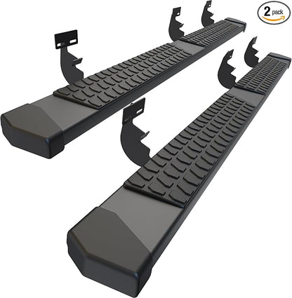 Crew Cab Running Boards Side Steps Compatible with 2009-2018 Dodge Ram 1500, Ram 2019-2024 1500 Classic(New Body Style Not Fit), Ram 2010-2026 2500 3500 Black Textured Aluminum Nerf Bars