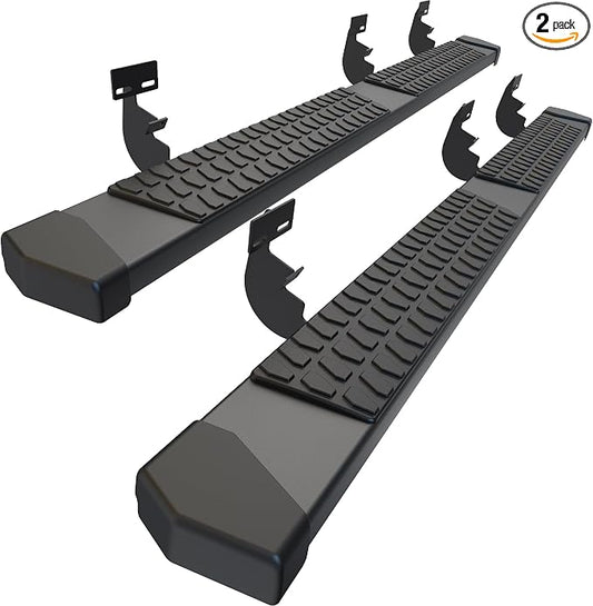 Crew Cab Running Boards Side Steps Compatible with 2009-2018 Dodge Ram 1500, Ram 2019-2024 1500 Classic(New Body Style Not Fit), Ram 2010-2026 2500 3500 Black Textured Aluminum Nerf Bars