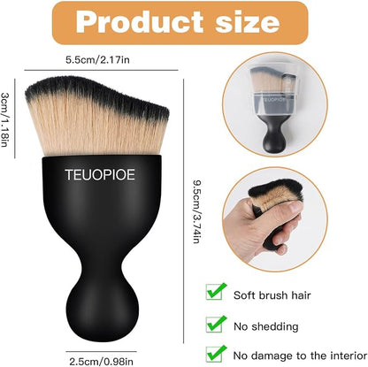 Car Interior Cleaning Brush, Car Duster Interior,Car Detailing Brush Dusting Brush,Car Interior Cleaning Tool, Auto Soft Hair Car Brush,Auto Interior Dust Brush for Air Vents(Brown Black)