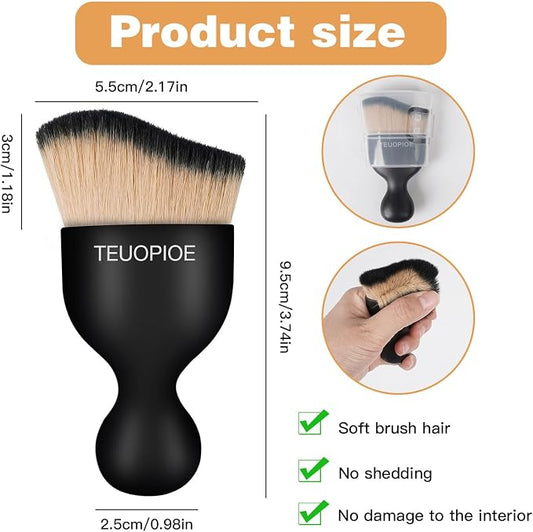Car Interior Cleaning Brush, Car Duster Interior,Car Detailing Brush Dusting Brush,Car Interior Cleaning Tool, Auto Soft Hair Car Brush,Auto Interior Dust Brush for Air Vents(Brown Black)