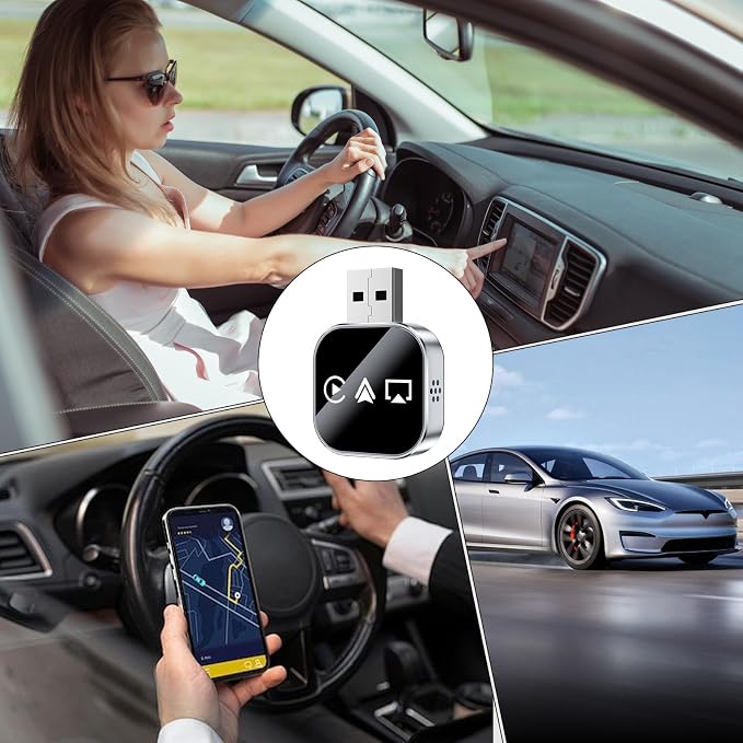 Wireless Car Adapter - Car Display Video Adapter, Plug and Play Phone to Cars Screen Converter, for Daily Commuting Long Distance Travel City Driving Music Streaming Calling | Parking Assistance Tools