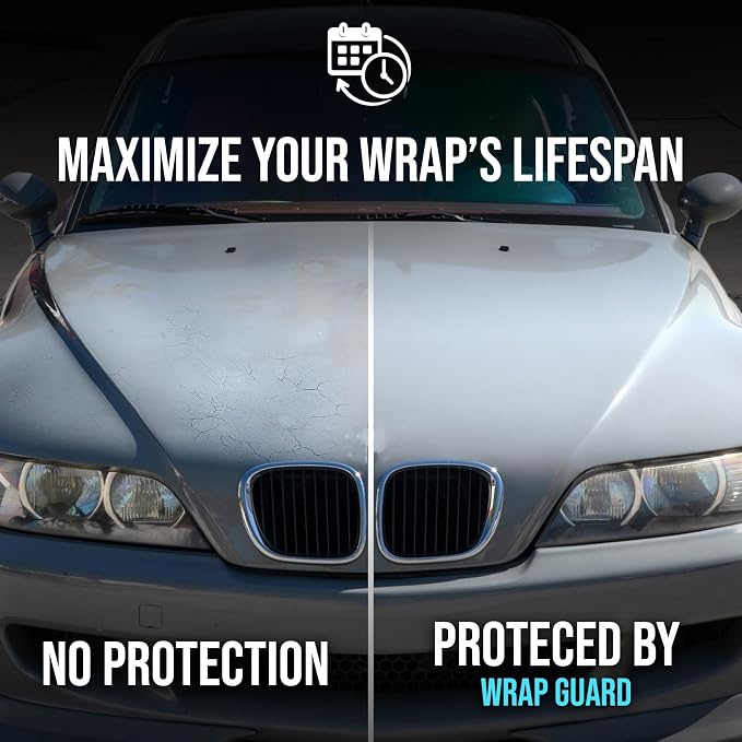 Rev Auto Wrap Guard - Cleans, Hydrates & Protects Car Vinyl | Vinyl Wrap Cleaner for Cars | Made for Gloss, Satin, Matte, Chrome, Printed & More - (16 Fl Oz)