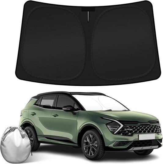 Car Windshield Sun Shade Compatible with 2023 2024 2025 2026 Kia Sportage NQ5 Accessories Foldable Front Window Sunshade Custom Windshield Cover Sun Visor Block UV Rays