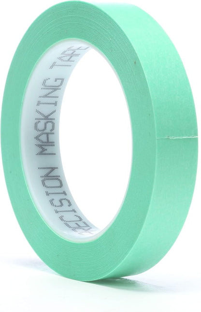 3M Precision Masking Tape, 06529, 3/4 in x 60 yds, 1 Roll, Green, Acrylic Adhesive, Adheres to Metal, Glass and Painted Surfaces