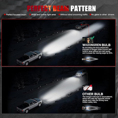 Bulb, 26000LM Super Bright 6500K 800% Brighter Bulbs with Turbo Fan, IP68 Waterproof, Plug-N-Play (H4/9003/HB2)