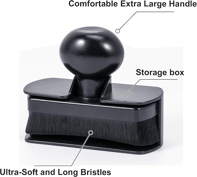 Car Tire Shine Applicator,Vegan Tire Shine Applicator with Curved Brush Head - Large Automotive Tire Dressing Applicator Brush with Storage Stand for Tire Detailing, 3.6 Inch Length (Black)