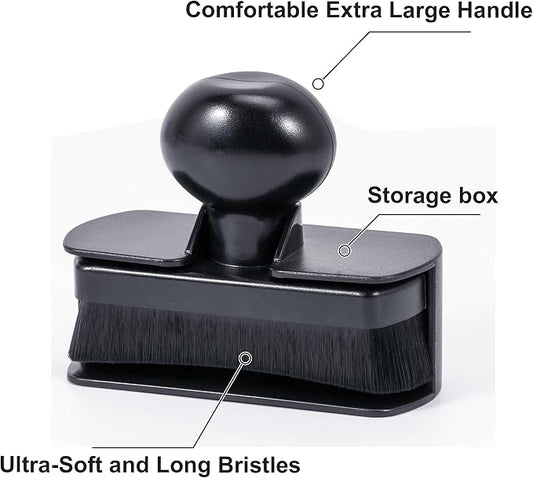 Car Tire Shine Applicator,Vegan Tire Shine Applicator with Curved Brush Head - Large Automotive Tire Dressing Applicator Brush with Storage Stand for Tire Detailing, 3.6 Inch -2pcs (Black&Red)