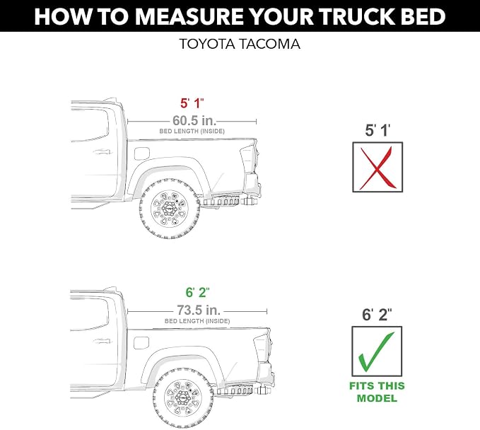 RealTruck TruXedo Lo Pro Soft Roll Up Truck Bed Tonneau Cover | 556901 | Fits 2005 - 2015 Toyota Tacoma 6' 2" Bed (73.5")