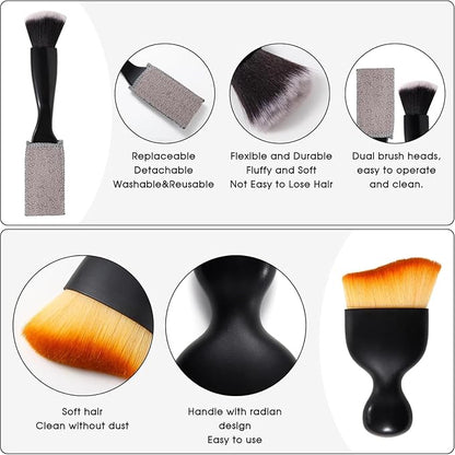 4 PCS Car Detailing Brushes Set, Car Cleaning Brush Car Interior Detailing Brush Bristles Soft Car Interior Cleaning Brushes and Microfiber Towel Kit for Cleaning Interior Exterior of Car