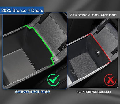 GZSH 2025 Upgrade Double-Layer Center Console Organizer fit for 2025 2026 Ford Bronco 4 Door Full Size |Not for Sport Model| Not for 2 Door Not for manual transmission