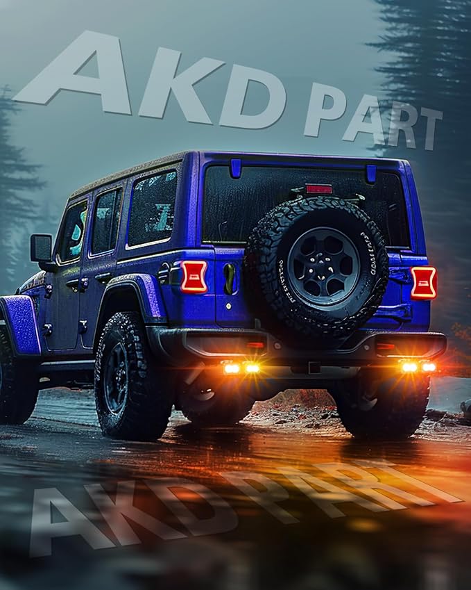 LED Chase Lights Bars, AKD Part 3" 80W Diffused CREE LED Pod Lights Yellow Chase Light Bars + Red Emergency Safety Signal Trailer Fishing Hunting Light for Truck Pickup UTV Tractor Boat - Yellow+Red