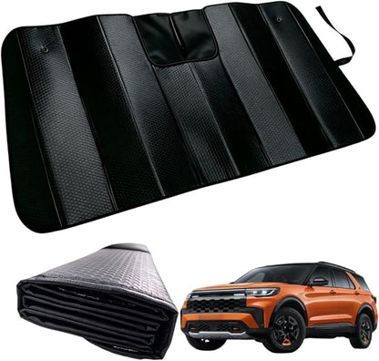 GWUSKDT Car Windshield Sunshade for Ford Ranger 2019-2026, Thicken 5-Layer Bubble Aluminum Foil UV Heat Reflector Foldable Sun Visor,Front Windshield Sun Shade- Keeps Your Vehicle Cool