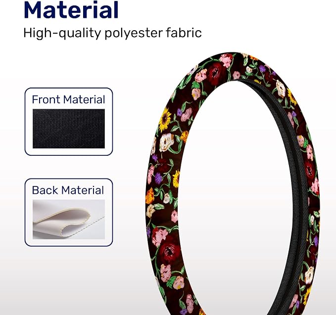 GENANY Music Pop Star Steering Wheel Cover, Non Slip Polyester Car Wheel Protector for Car SUV Truck, Universal 15 Inch