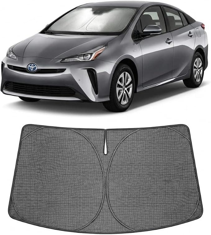 Proadsy Windshield Sun Shade Custom Fit Toyota Prius XW60 2023-2026 Ice Crystal Black Front Window Sunshade UV and Heat Blocker Foldable Visor Keeps Car Cooler for Summer Parking and Daily Use