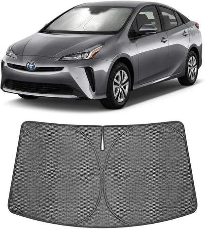 Proadsy Windshield Sun Shade Custom Fit Toyota Prius XW60 2023-2026 Ice Crystal Black Front Window Sunshade UV and Heat Blocker Foldable Visor Keeps Car Cooler for Summer Parking and Daily Use