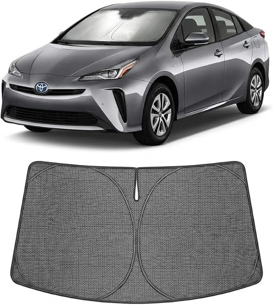 Proadsy Windshield Sun Shade Custom Fit Toyota Prius XW60 2023-2026 Ice Crystal Black Front Window Sunshade UV and Heat Blocker Foldable Visor Keeps Car Cooler for Summer Parking and Daily Use