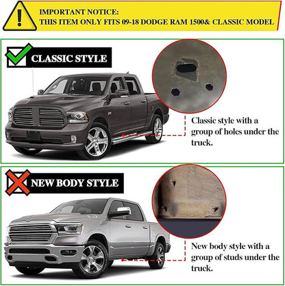 COMNOVA Side Steps Running Boards Compatible with 2009-2018 Dodge Ram 1500 Crew Cab, 2010-2026 Ram 2500 3500 Crew Cab(incl. 2019-2024 Classic). 6.5 Inch Rock Sliders Truck Side Steps Nerf Bars.