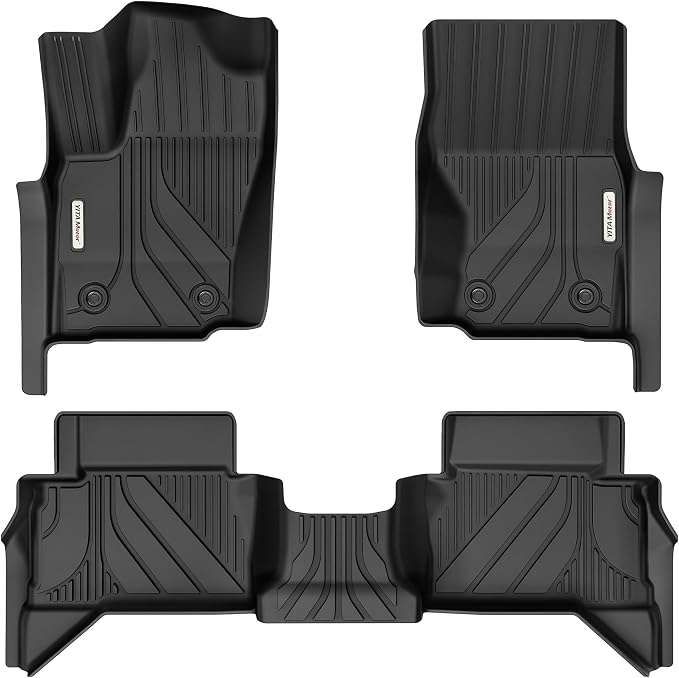 YITAMOTOR Floor Mats for Toyota Tacoma 2024 2025 2026 Double Cab Automatic, Custom Fit All Weather Anti-Slip TPE Rubber Mat, Super Duty Toyota Accessories, Tacoma TRD/SR/SR5/Limited Floor Liners Set