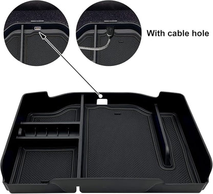Center Console Organizer fit for Dodge RAM 1500 2500 3500 2026 2025 2024 2023 2022-2019 Accessories Interior Storage Box Armrest Storage Tray (Black) NOT FIT for 40/20/40 Split Bench Seat.