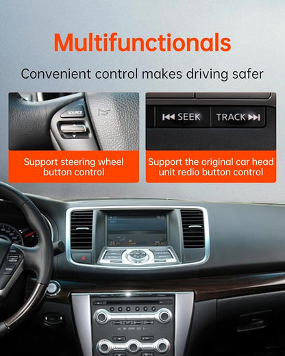 USB Bluetooth 5.3 Car Adapter Compatible for Infiniti,Nissan,GMC,Chevy,Honda,Ford,Mazda Music Interface Connector