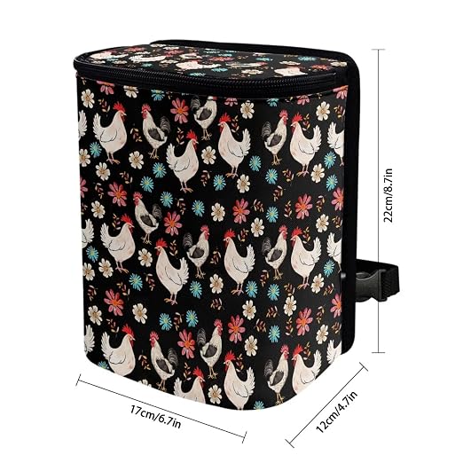 BIGCARJOB Hippie Boho Chicken Car Garbage Can Hanging Trash Bag for Back Seat Auto Interior Storage Bags Car Trash Interior Accessories for Mens Womens