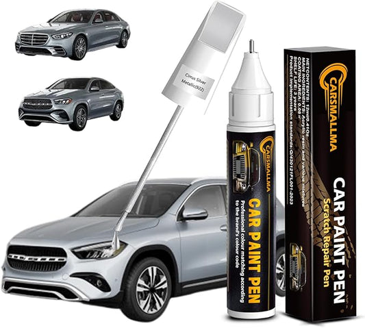 Car Touch Up Paint(922 Cirrus Silver Metallic) for Mercedes-Benz, Color Accurate Car Scratch Repair Remover Pen,Auto Paint Quick and Easy to fix vehicle Chips and Nicks Scuff