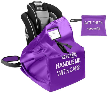reperkid Premium Car Seat Travel Bag for Airplane - Durable, Universal Fit, Water-Resistant Gate Check Bag with Adjustable Carry Straps - for Safe and Hassle-Free Travel | Adjustable Padded Backpack Straps, Reinforced Stitching, Fits All Car Seat Types...