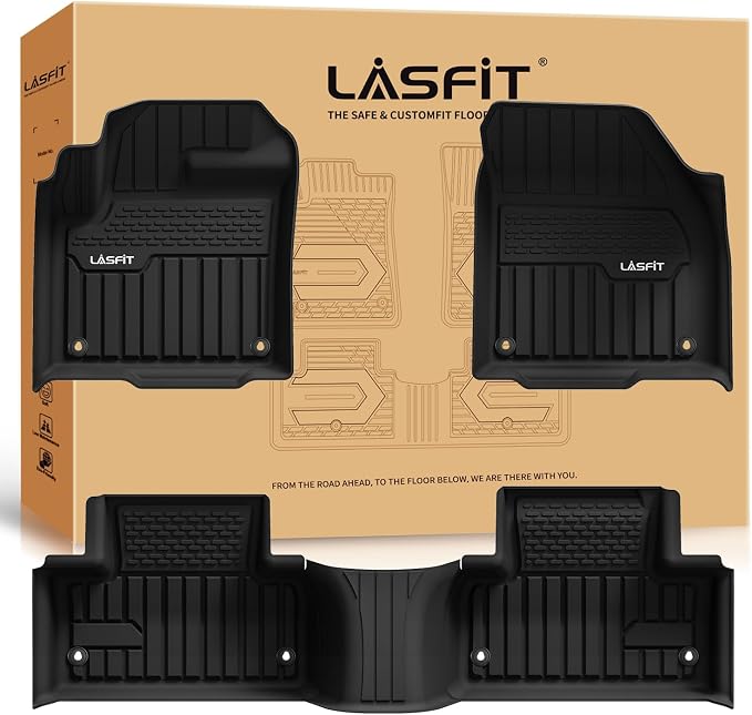 LASFIT Floor Mats Fit for Land Rover Range Rover Evoque 2011-2019, Custom Fit TPE All Weather Waterproof Floor Liners 1st & 2nd Row, Fit 5 Door and Coupe (Not for Convertible), Black, Easy to Clean