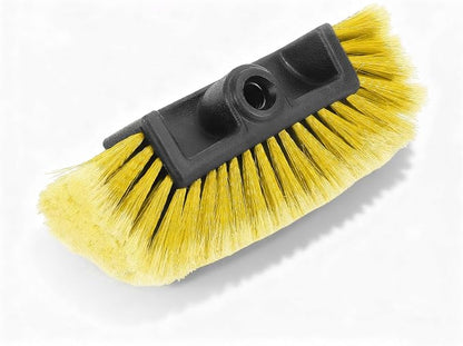 10.2" Car Wash Brush Head, Flow-Thru Auto Camper Cleaning Brushes with Soft Bristle, Universal Detailing Brush Head for Vehicle Boat Exterior Washing, Car Accessories (Yellow)