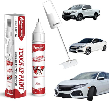 NH-578 Taffeta White Car Touch Up Paint for Honda, Color Accurate Two-In-One Car Paint Scratch Repair Pen, Professional Scratch Remover for Vehicles Chips and Nicks Scuff