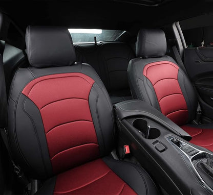 Seat Covers Custom Fit for Chevrolet Camaro 2016-2024 6th Gen Camaro LT LS RS SS ZL Coupe/Convertible Models Faux Leather Vehicle Protect Cushion(Front)