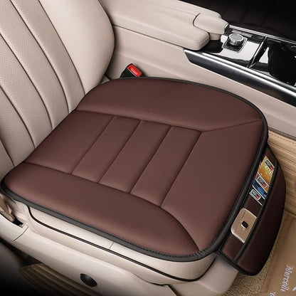 Lofty Aim Premium Car Seat Cushion, Driver Cushion with Comfort Memory Foam & Non-Slip Rubber Bottom, Car Seat Pad Works with 95% of Vehicles and Office Chair or Home (Brown)