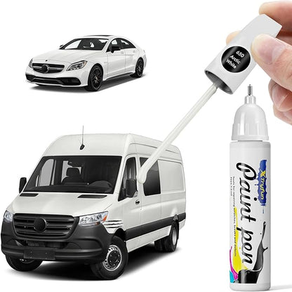 650 Arctic White Touch Up Paint Compatible with Mercedes Benz, DIY Car Paint Scratch Repair, Quick & Easy Fix Automotive Scratch Repair for C/CLA/CLK/G/GLA/M/E/SLK/R