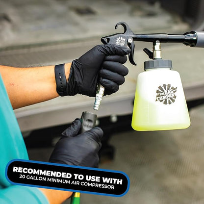 The Rag Company - Ultra AIR Blaster Plus - Deep Clean Interior Detailing Tool; Air and Liquid Combo; Durable Metal Design; Trigger Operated - Black