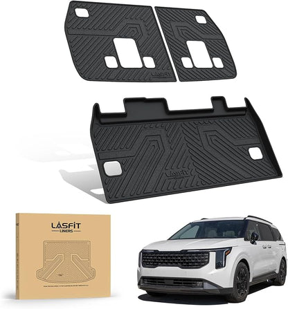 LASFIT Cargo Mat & Backrest Mats for Kia Carnival 2026 2025 2024 2023 2022 / Kia Carnival Hybrid 2025-2026, All Weather TPE Custom Fit Mats Car Trunk Mat Cargo Liner Accessories, Black