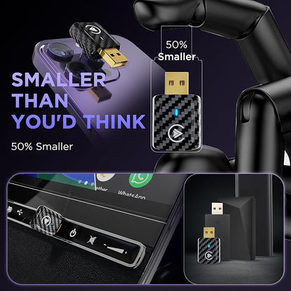 MSXTTLY 2in1 Wireless Carplay Adapter Android Auto Wireless Adapter, Mini USB Small Dongle Fast Auto Connect, Car Play Adapter for Apple iPhone iOS & Android 11+, OEM Wired Car Model 2017+(Black)