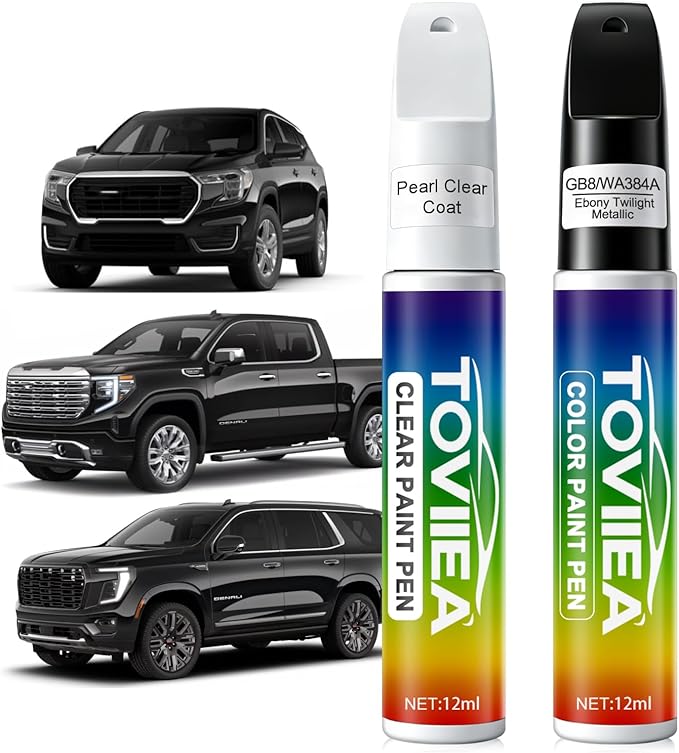 Ebony Twilight Metallic(GB8/WA384A) Touch Up Paint Compatible with GMC,2-In-1 Car Scratch Remover Pen,Car Paint Scratch Repair Kit for Scratches,Chips & Nicks,2-PCS SET