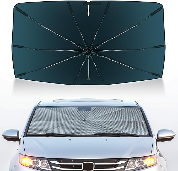 Autorder Windshield Sun Shade Umbrella for 2011-2017 Honda Odyssey Accessories,Upgraded Ice Crystal Material,Easy Setup Umbrella Sunshade for Car Windshield,100% Sun Blocking