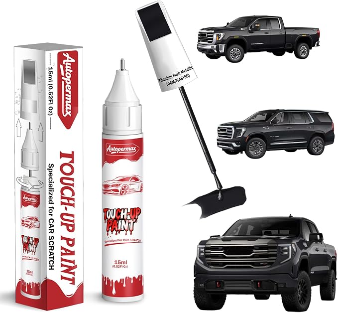 Titanium Rush Metallic(G6M/WA618G) Car Touch Up Paint for GMC, Color Accurate Two-In-One Car Paint Scratch Repair Pen, Professional Scratch Remover for Vehicles Chips and Nicks Scuff