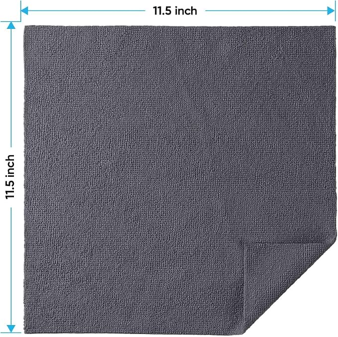 HOMEXCEL Grey Microfiber Cleaning Cloths, 20 Pack Cleaning Rags - Lint Free & Scratch-Free Microfiber Towels for Cars, House & Kitchen, Absorbent Cleaning Towels, 11.5 x 11.5 Inch