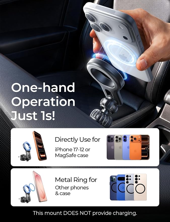 LISEN for MagSafe Car Mount, Magnetic Phone Holder for Car Vent Phone Mount, Air Vent Hands Free Phone Mount, Super Magnetic Phone Mount, Gifts Car Phone Holder Magnetic for iPhone 17 Pro Max 16 15