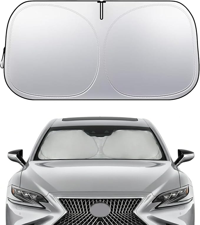 Lexus GS GX LS Windshield Sun Shade, Custom Fit Foldable Front Window Sunshade Protector, Blocks UV Rays and Heat, Fits 1990–2025 Models