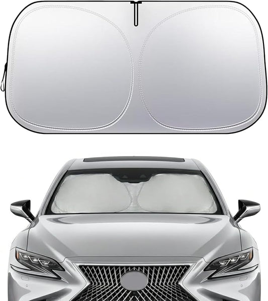 Lexus GS GX LS Windshield Sun Shade, Custom Fit Foldable Front Window Sunshade Protector, Blocks UV Rays and Heat, Fits 1990–2025 Models